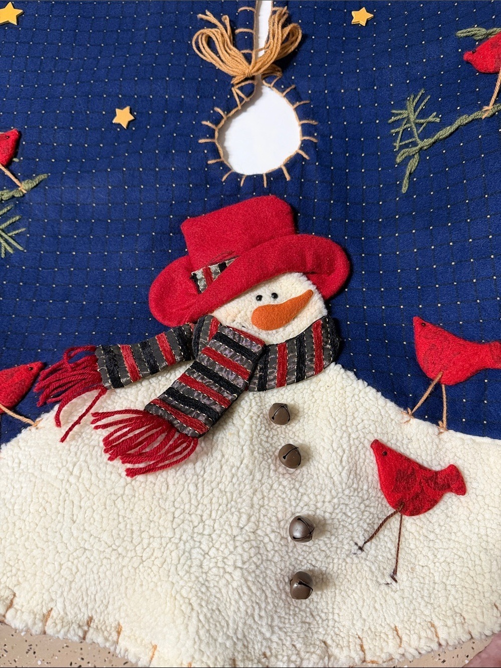 Navy Sky Snowman Tree Skirt 42 Inch - Picture 4 of 16
